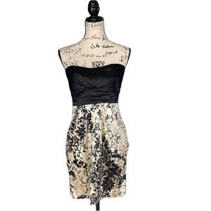 Ruby Rox black floral strapless dress